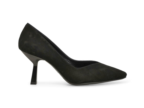 Melluso Décolleté Donna in Camoscio Nero con Tacco Alto a Scultura Nero d5203_251194