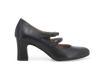 Melluso  Décolleté Comodo Elegante 2 Cinturini Tomaia Pelle Nera X5214W-239939