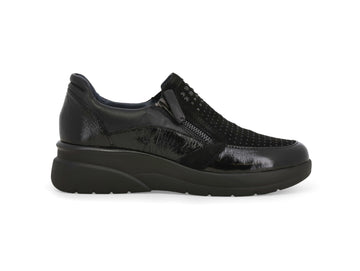 Melluso Calzatura Comfort Nera con Zip e Borchie tono su tono K55441Z-250744