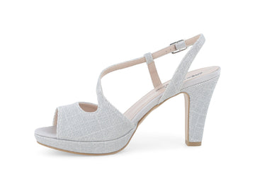 Melluso Sandalo Tessuto Argento - Dettaglio laterale J594Q-261825