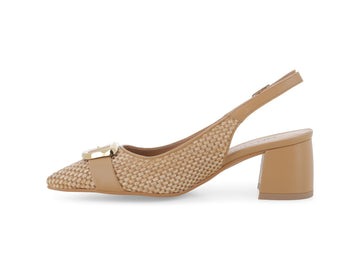 Melluso Slingback Tessuto Marrone - Dettaglio laterale V313-255851