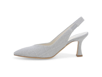 Melluso Slingback Tessuto Argento - Dettaglio laterale D168Q-256996