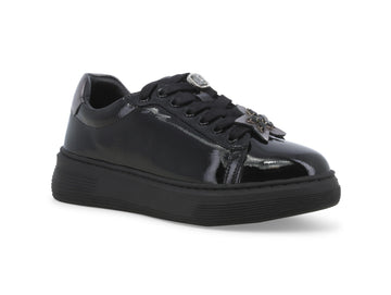 Melluso Women's Sneakers in Shiny Leather with Jewel Details