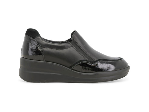 Melluso Sneakers Donna in Pelle Nera con Zeppa R25641Q-264126