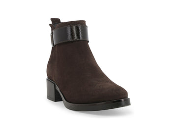 Calzature Melluso Donna comode: stivaletti in camoscio marrone K91865Q-262431