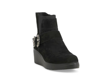Calzature Melluso Donna comode: stivaletti in camoscio nero K53019Q-262045