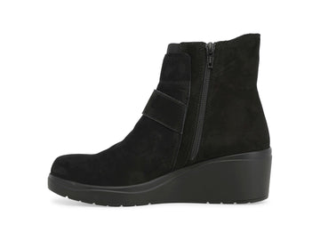 Vista laterale e silhouette stivaletti Melluso Donna in camoscio nero