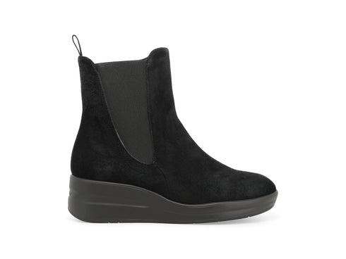 Melluso Stivaletti Donna in Camoscio Nero con Zeppa R25651Q-262418