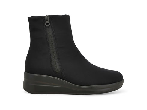 Melluso Stivaletti Comodi con Cerniera Lampo Tomaia Tessuto Nero R25628Z-251667