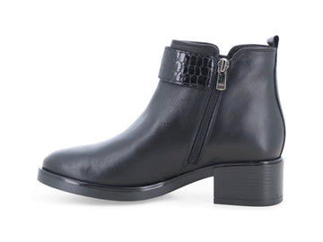 Vista laterale e silhouette stivaletti Melluso Donna in pelle nera