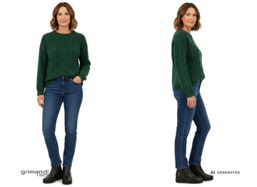 Look informale ricercato con stivaletti Melluso testa di moro - AI-Generated Model