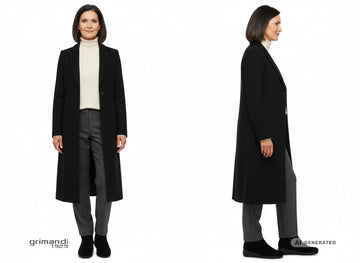 Look metropolitano con paio stivaletti Melluso camoscio nero - AI-Generated Model
