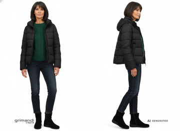 Look informale con paio stivaletti Melluso camoscio nero - AI-Generated Model