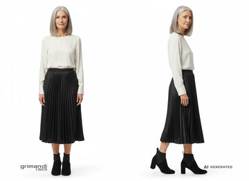 Look occasione speciale con stivaletti Melluso neri elastico incrociato - AI-Generated Model