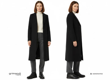 Look metropolitano con stivaletti Melluso pelle nera maxi zip - AI-Generated Model