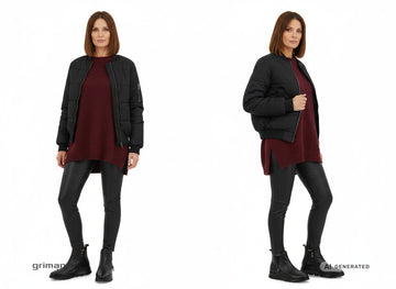 Look grintoso con stivaletti Melluso pelle nera maxi zip - AI-Generated Model