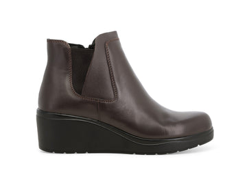 Melluso Stivaletto Donna Marrone in Pelle con Zeppa, Zip ed Elastico K53006Z-250864