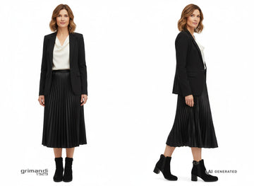 Look occasione speciale con stivaletti Melluso camoscio nero eleganti - AI-Generated Model