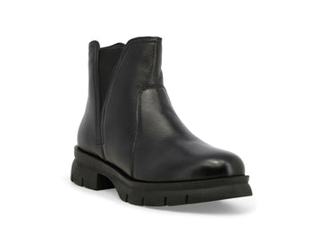 Melluso Casual Black Leather Ankle Boot with Zip
