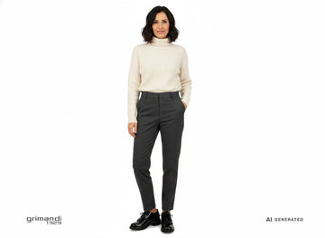 Melluso Stringata Casual Nera in Vernice con Frangia e Tacco Outfit Stile - AI-Generated Model