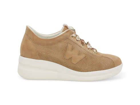 Melluso Scarpe Comode Zeppa Donna in Camoscio Microforato Marrone R20245W-234969