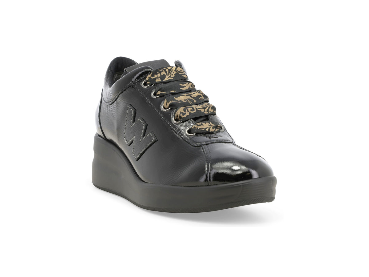 Stringate Melluso Donna Vernice Nera con Zeppa | Autunno Inverno