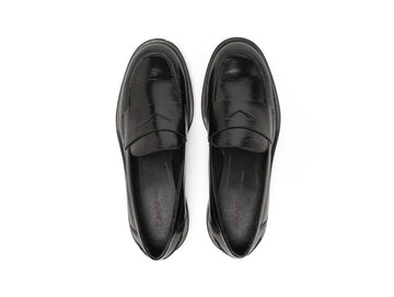 Women's Classic Black Leather Loafers