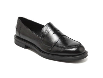 Women's Classic Black Leather Loafers