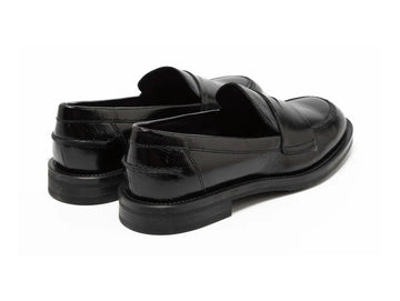 Women's Classic Black Leather Loafers