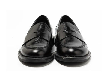 Women's Classic Black Leather Loafers