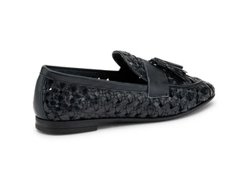Frau Low Heel Loafers with Woven Leather Tassels