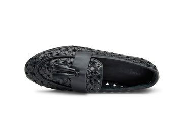 Frau Low Heel Loafers with Woven Leather Tassels