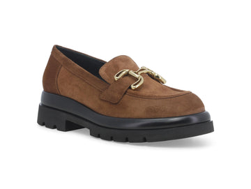 Melluso Loafer with Clamp Suede Leather Upper