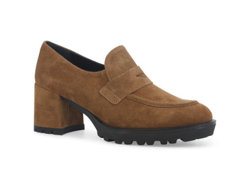 Melluso Loafers with Wide Heel Suede Upper