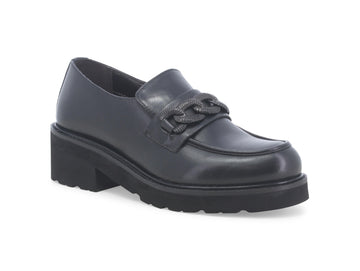 Melluso Loafers with Chain Medium Heel Leather Upper