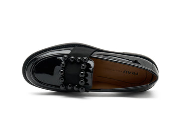 Frau Women's Winter Loafers Low Heel Shiny Leather