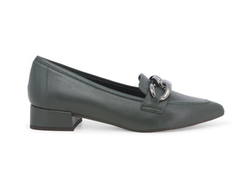 Melluso Mocassini Made in Italy a Punta con Catena Tomaia Pelle Verde V5329D-232590