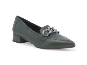 Melluso Pointed Toe Loafers Made in Italy with Chain Leather Upper