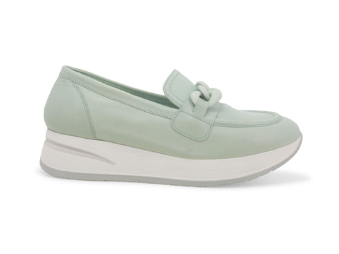 Melluso Mocassini Donna con Accessorio Catena Tomaia Pelle Verde R20076W-237891