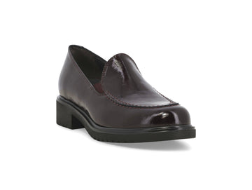 Melluso Women's Burgundy Patent Leather Loafers with Tank Tread Sole