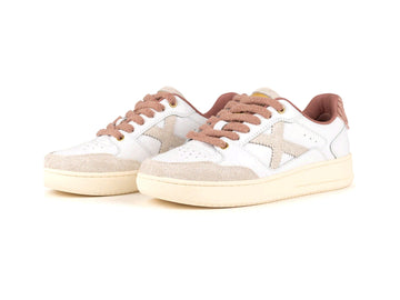 Munich Women's Sneakers Legit 131 in White and Dusty Rose