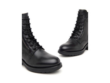 Nero Giardini Combat boots Embossed Details Medium Heel Leather Upper