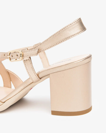 NeroGiardini Gold Laminated Leather Sandals with Criss-Cross Straps