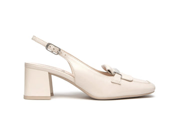 NeroGiardini Donna Slingback in Pelle Beige Primavera Estate E615490D-446