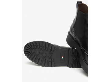 NeroGiardini Stivaletti Chelsea Platform in Pelle Nera con Borchie