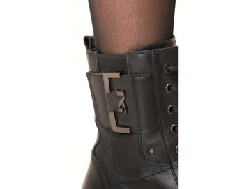 Nero Giardini Winter Combat Boots Medium Heel Women's Leather