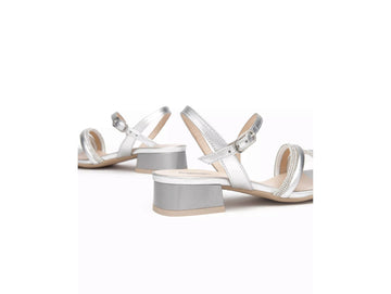 NeroGiardini Sandali Donna Made in Italy Tacco Basso con Strass