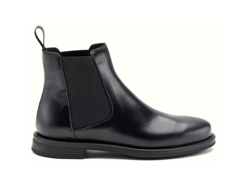 Frau Stivaletti Donna Beatles Chelsea in Pelle Nera Minimal A98N3