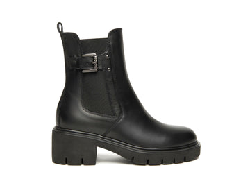 NeroGiardini Stivaletti Chelsea in Pelle Nera con Fibbia Gioiello i514814d