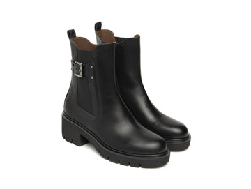 NeroGiardini Leather Chelsea Boots with Jewel Buckle